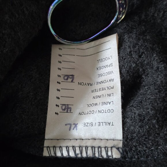 Annie 50 Cardigan Womens XL Gray Shawl Collar LS Burrons Wool Blend Retro Look - Picture 12 of 16